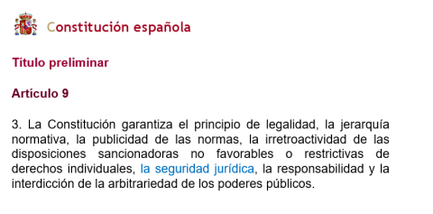 El principio de seguridad jurídica en el ámbito de la seguridad pública